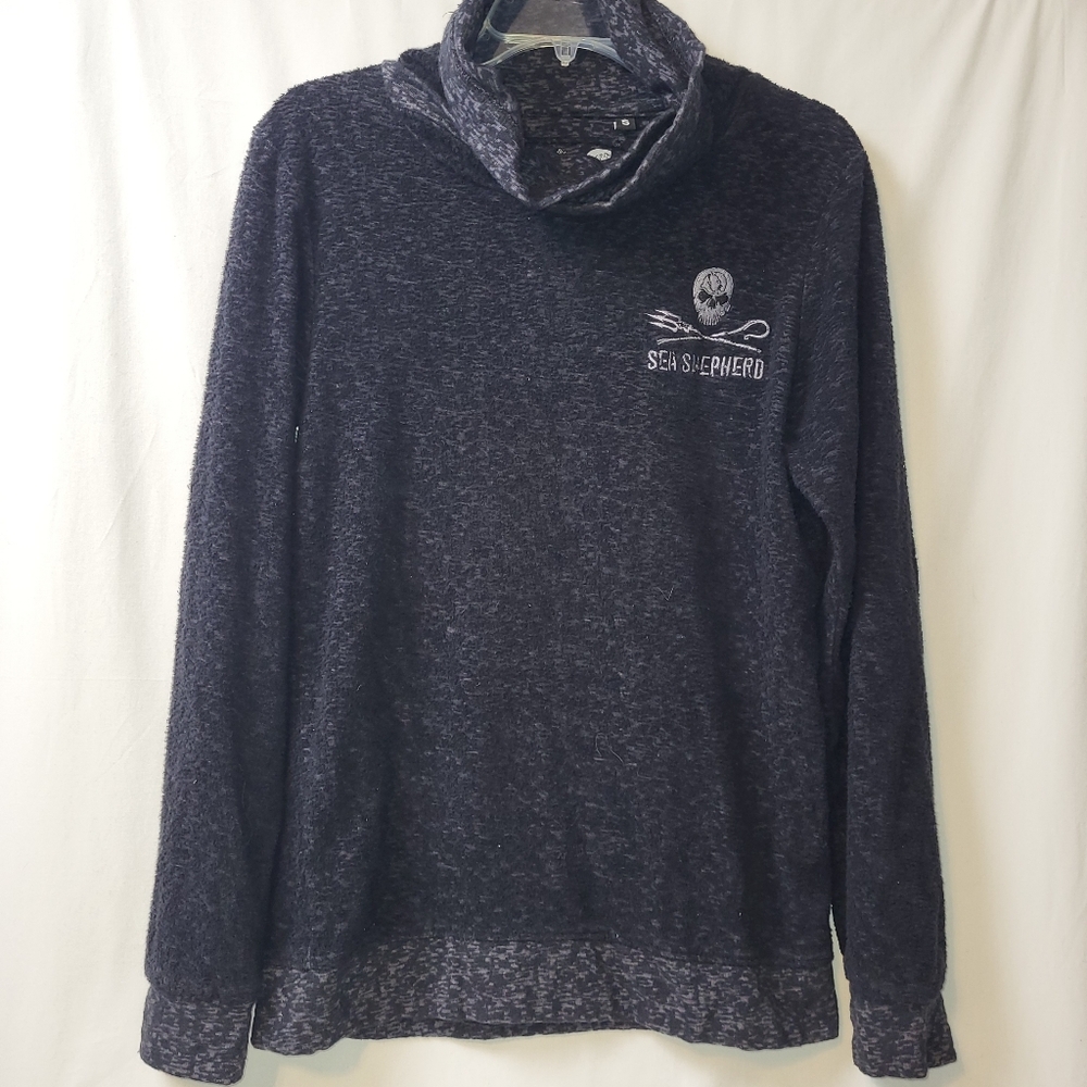 Sea Shepherd Terry Cowl Neck Sweatshirt Women's Size Small 100% Organic‎ Cotton